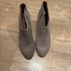 Jeffrey Campbell Taupe Perforated Ankle Booties size 9